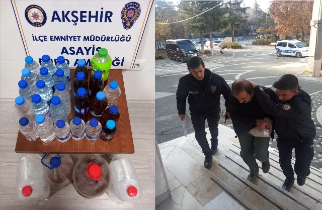 Konya'da sahte içki sattığı öne sürülen şüpheli tutuklandı