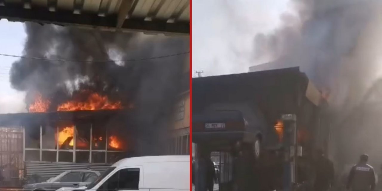 Konya’da sanayi sitesinde korkutan yangın