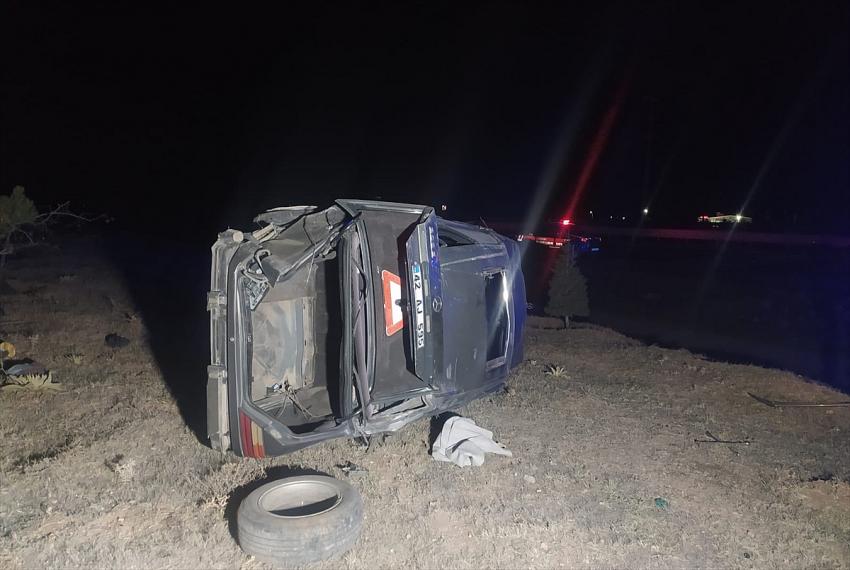 Konya'da şarampole devrilen otomobilin sürücüsü öldü