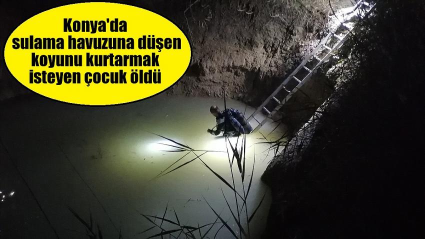 Konya'da sulama havuzuna düşen koyunu kurtarmak isteyen çocuk öldü