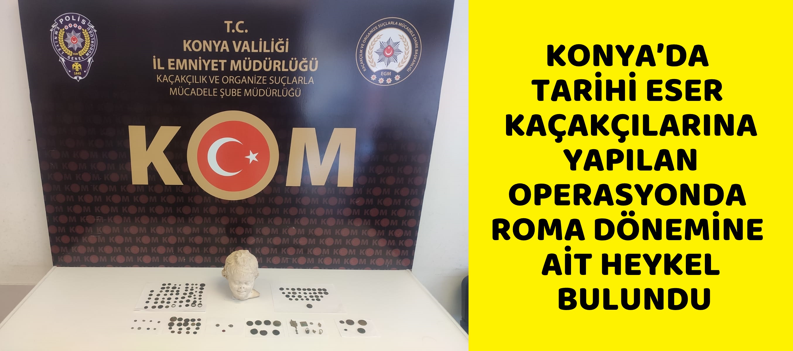 KONYA - Roma dönemine ait Eros heykeli ele geçirildi
