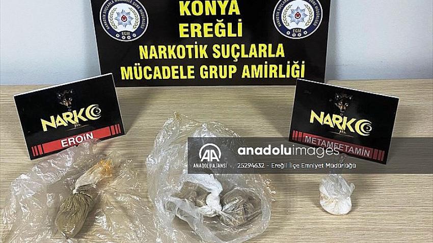 Konya'da tavuk dürüm içerisine gizlenmiş uyuşturucu ele geçirildi