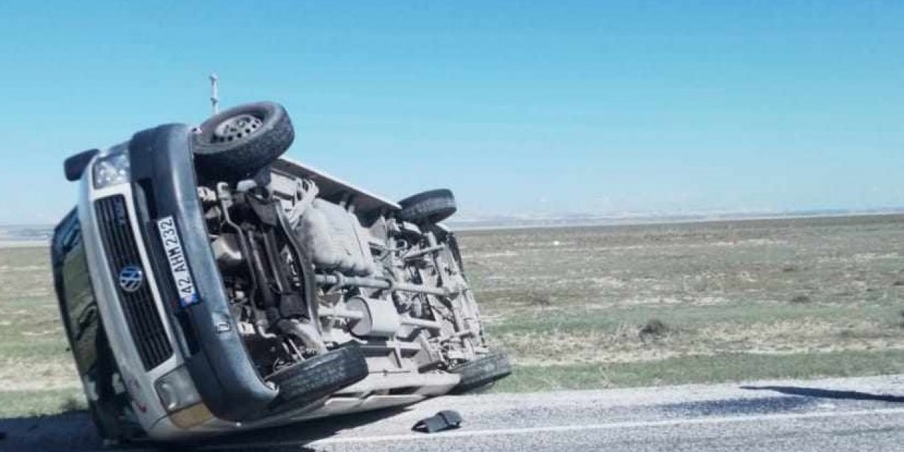 Konya’da teyzesinin cenazesine giderken kaza yaptı