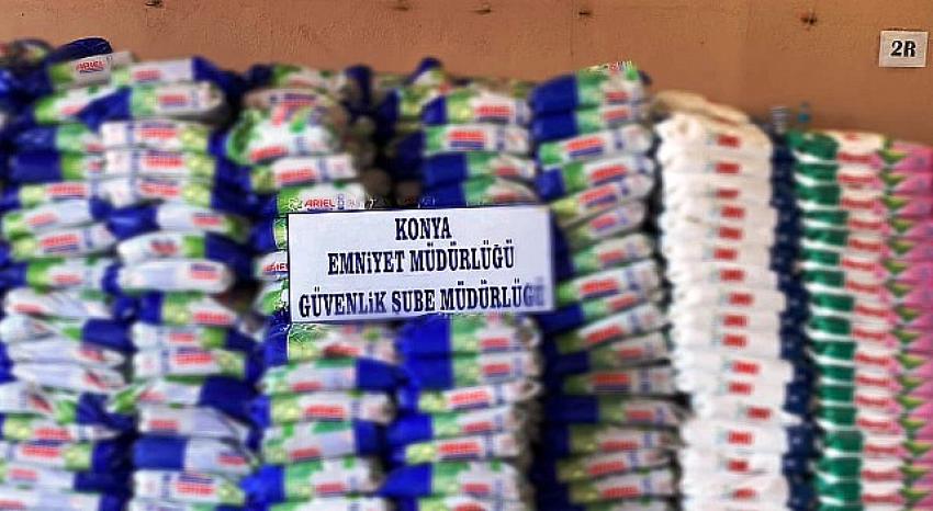 Konya'da tonlarca sahte deterjan ele geçirildi!