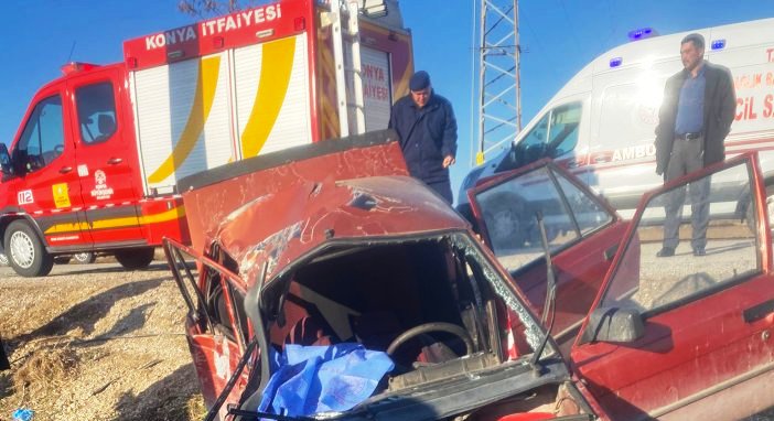 Konya’da Trafik Kazası  2 ölü, 1 yaralı var