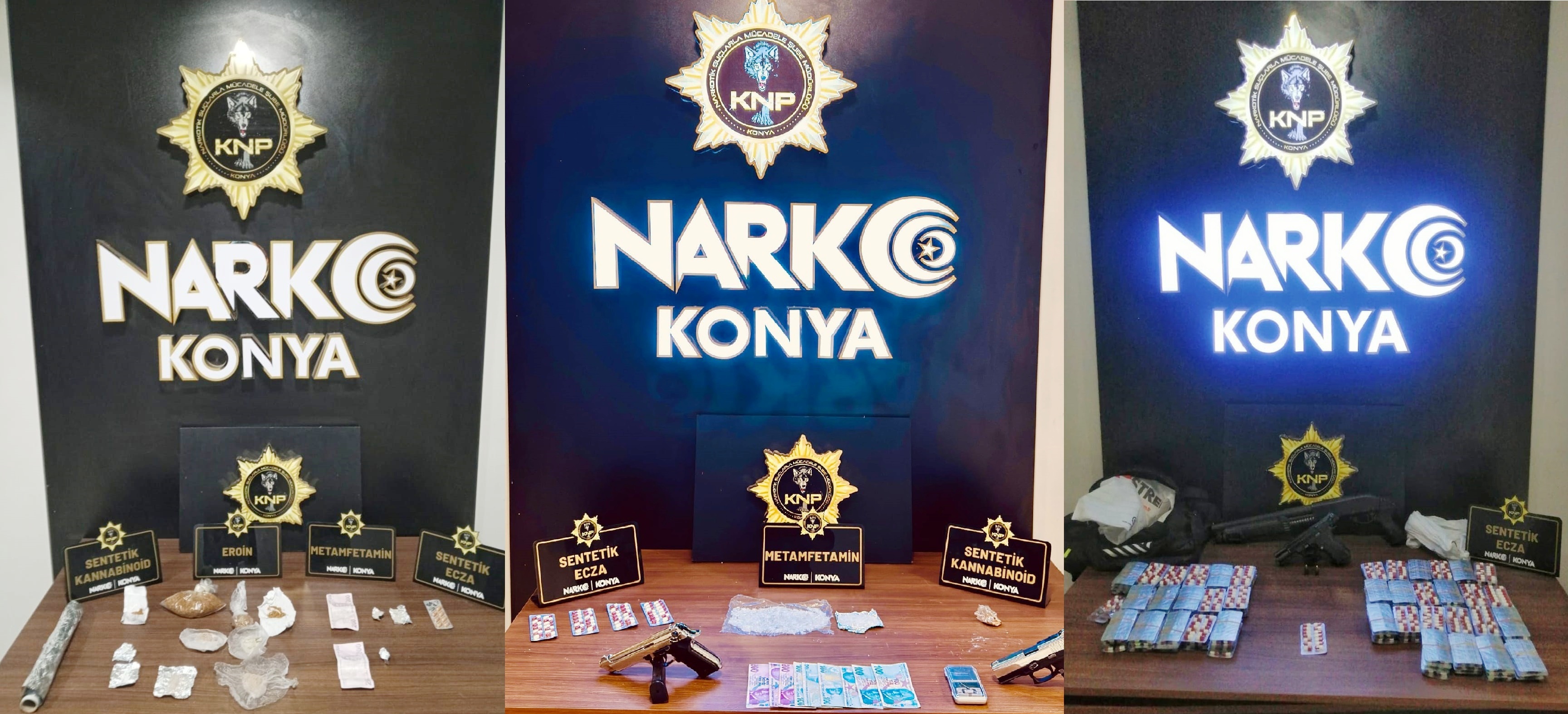 KONYA’DA ZEHİR TACİRLERİNE GEÇİT YOK: 60 ŞÜPHELİ TUTUKLANDI