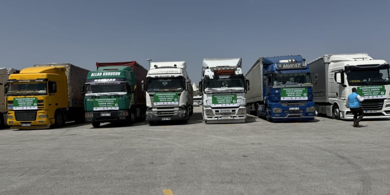 Konya'dan depremzede 100 nişanlı çift için hazırlanan malzemeler Malatya'ya gönderildi