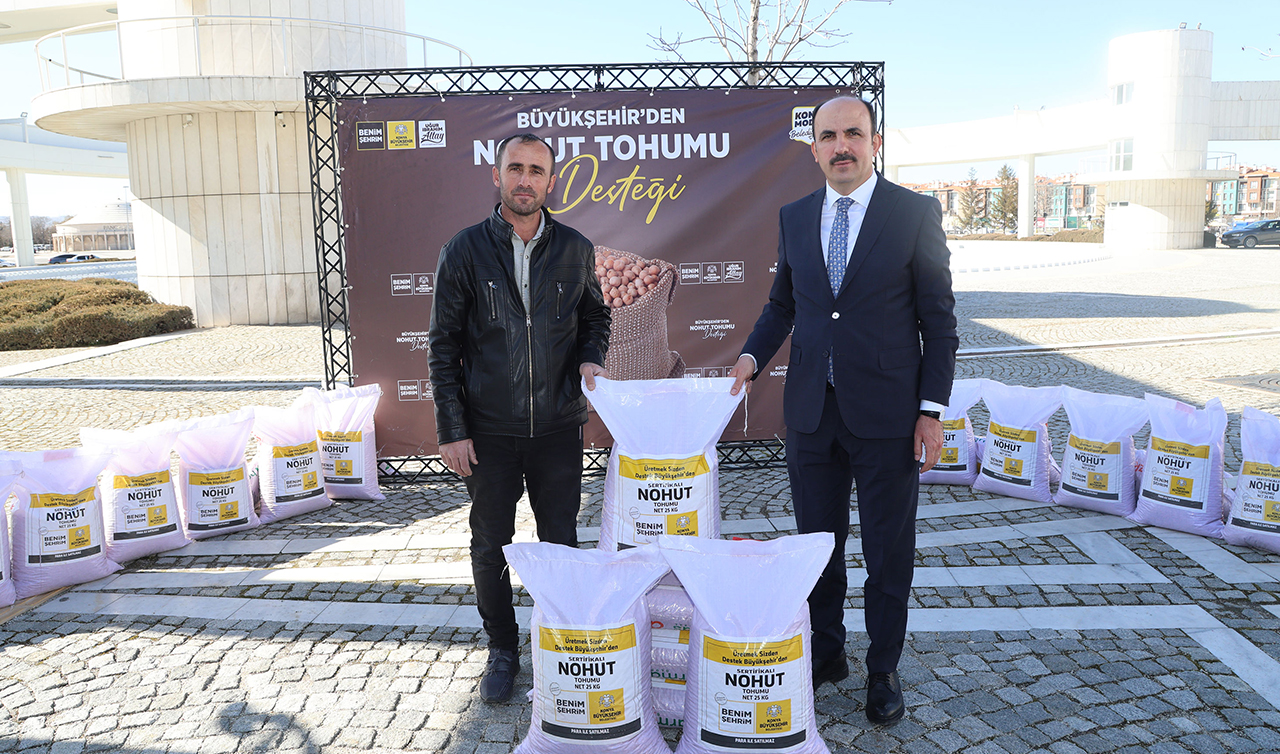 KONYADA 2025’TE 31İLÇEDE  ÜRETİCİYE 108 BİN 675 KİLO NOHUT DAĞITILDI
