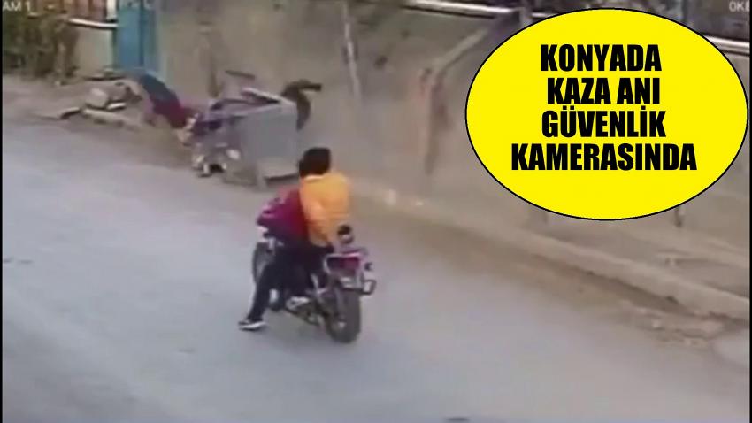 KONYADA  İLĞİNÇ KAZA   GÜVENLİK KAMERASINDA