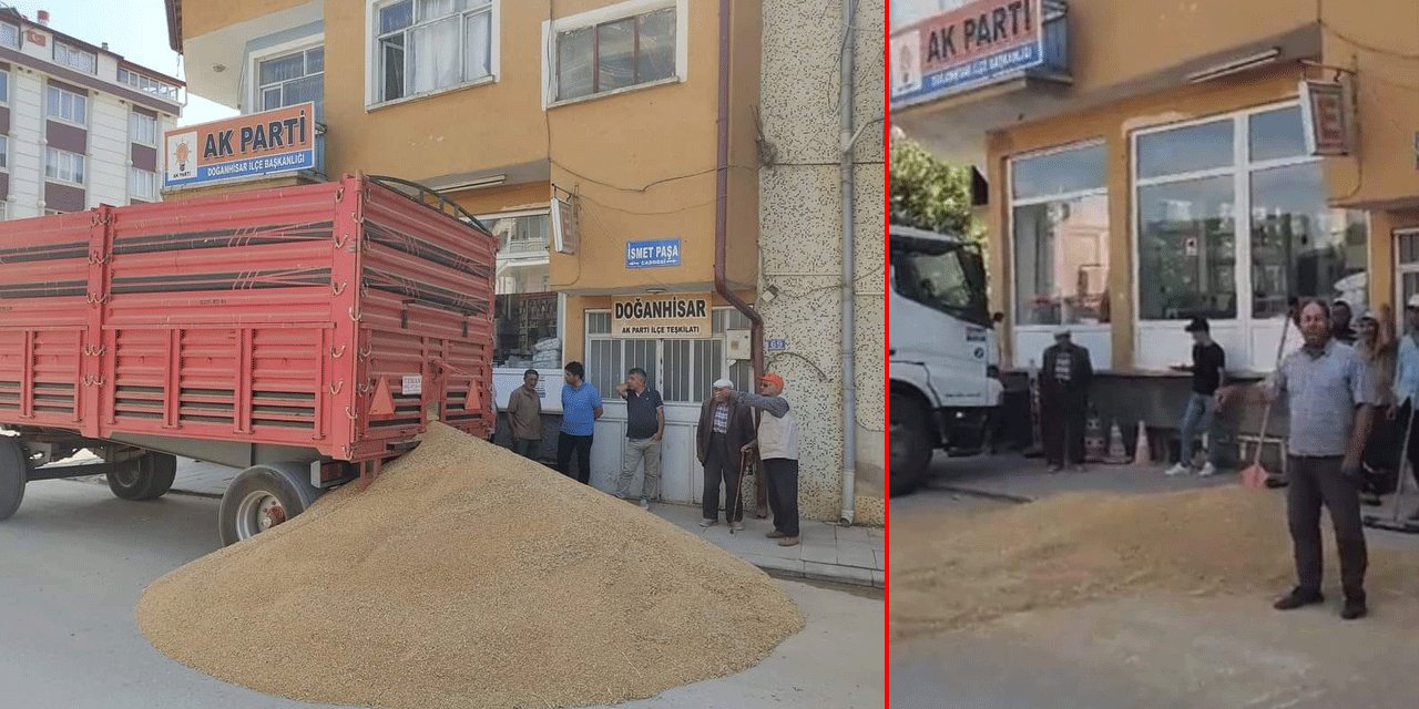 KONYALI ÇİFTÇİDEN TMO PROTESTOSU