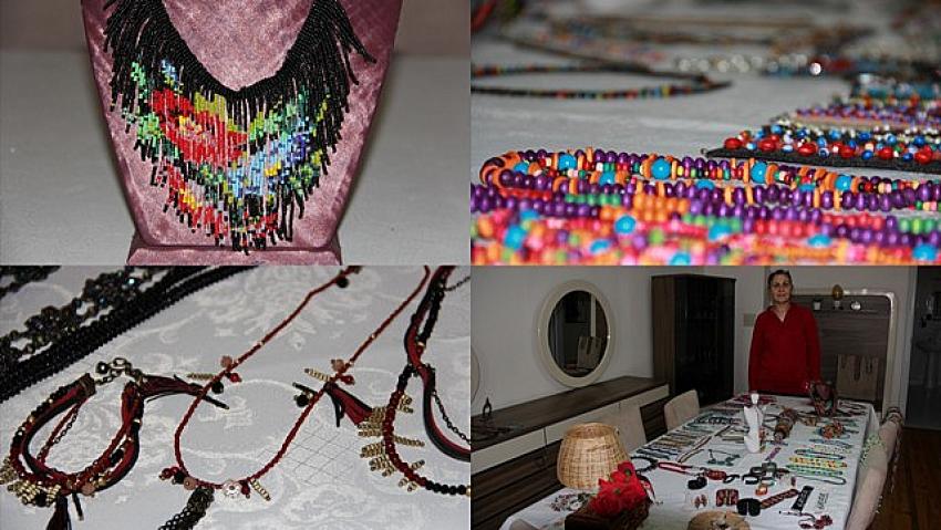 Kum boncuk işlemeciliği sanatı Seydişehir'de hayat buluyor