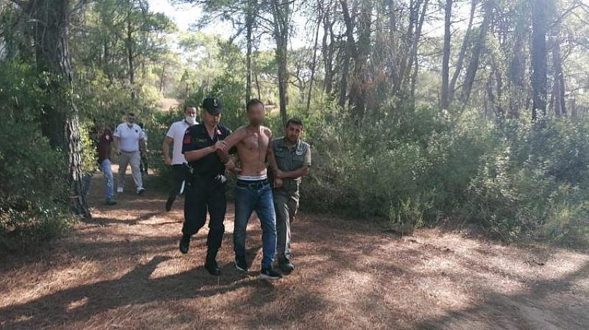 Manavgat'ta orman yangını çıkarmaya çalışan şahıs suçüstü yakalandı!