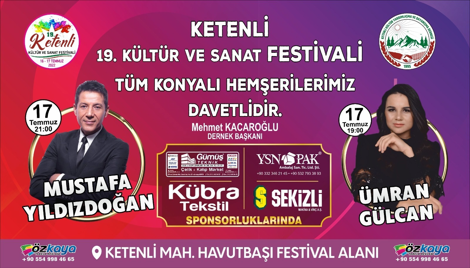 Mustafa Yıldızdoğan  bugün  Ketenli’de Sahne alacak