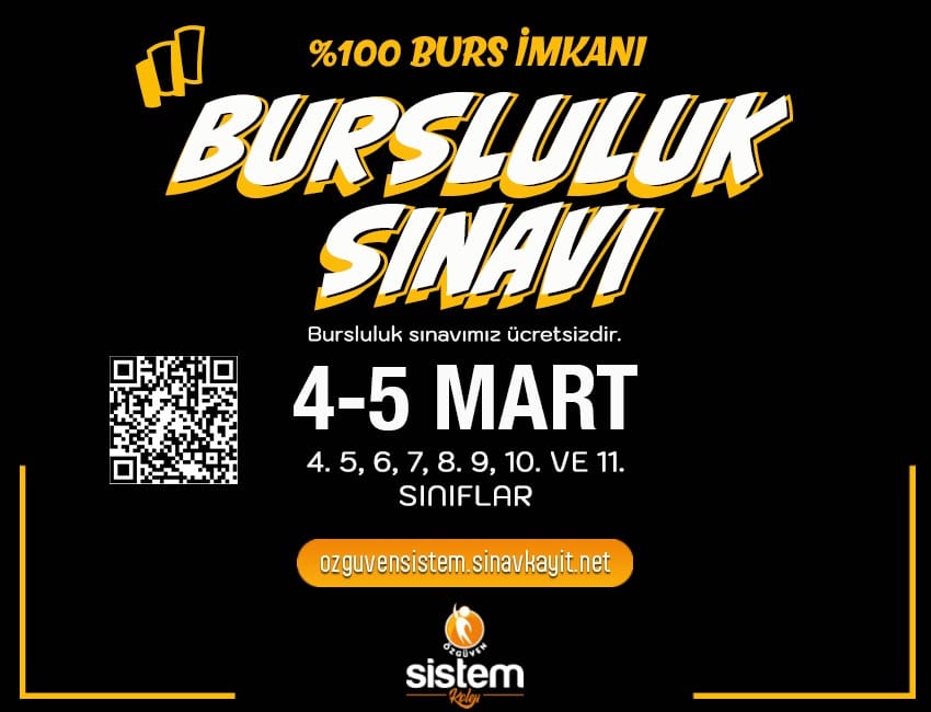 ÖZGÜVEN SİSTEM KOLEJİ BURSLULUK SINAVI EK KONTENJAN