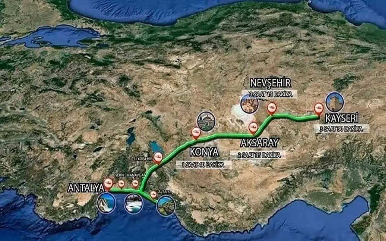 "Konya-Alanya Arası Hızlı Tren "2030 Yılında Tamamlanması  bekleniyor