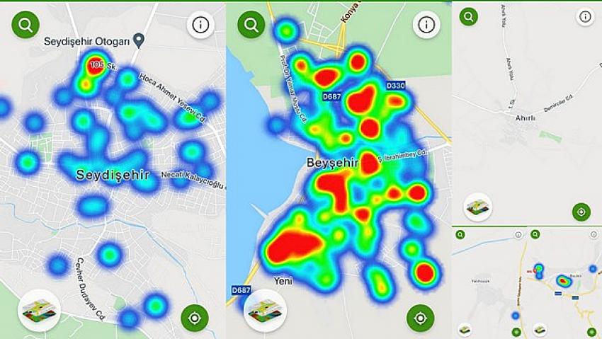 Risk haritasında  Seydişehir ve  Çevre ilçelerde  son vaka durumu