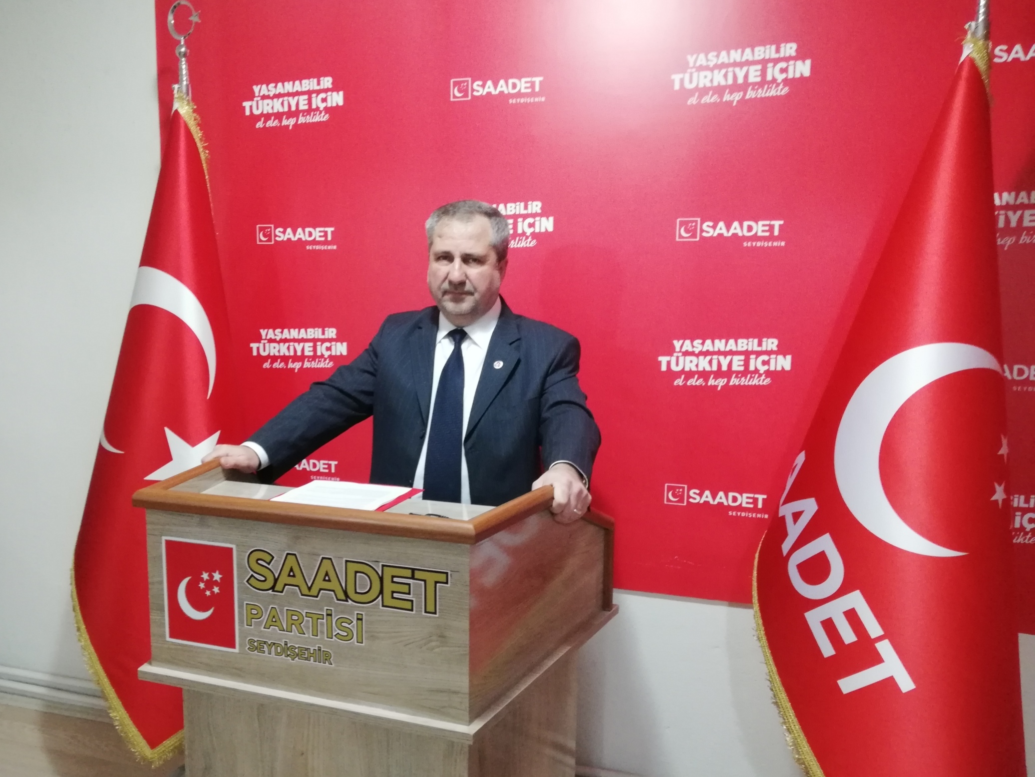 SAADET  PARTİSİ  BELEDİYE  BAŞKANI ADAYI HARUN ERKANDAN BASIN AÇIKLAMASI