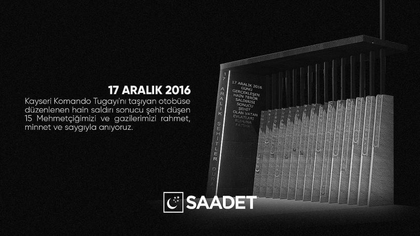 Saadet Partisi: İlçe Teşkilatından 17 Aralık açıklaması