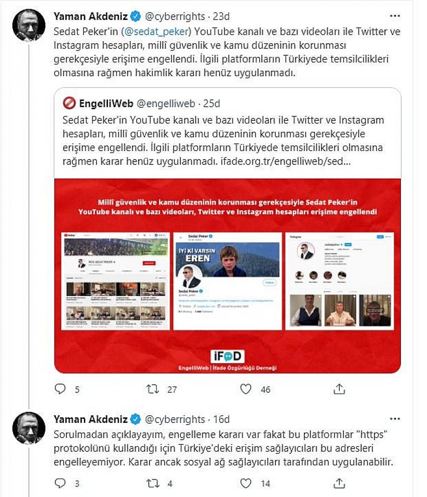 Sedat Peker'in sosyal medya hesapları erişime engellendi