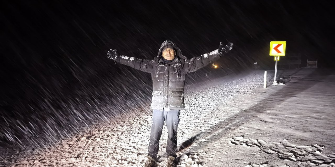 Seydişehir - Antalya yoluna yoğun kar yağıyor