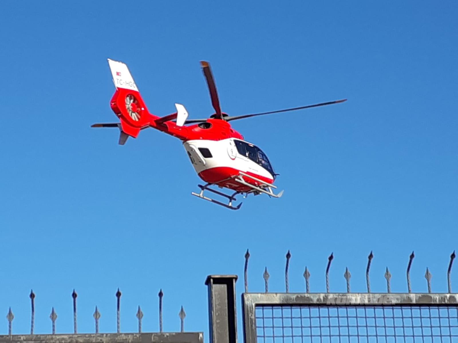 Seydişehir'de ambulans helikopter kalp krizi geçiren hasta için havalandı