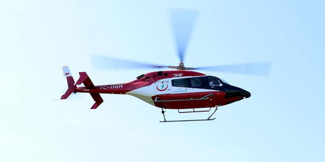 Seydişehir'de ambulans helikopter kalp krizi geçiren hasta için havalandı