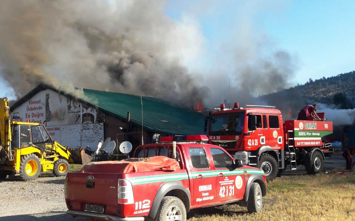 Seydişehir'de bir dinlenme tesisinde çıkan yangın  söndürüldü