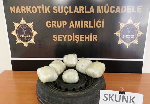 Seydişehir'de Durdurulan araçta 1 kilo 677 gram uyuşturucu madde bulundu