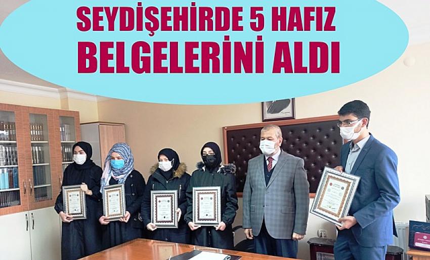 SEYDİŞEHİR’DE HAFIZLAR BELGELERİNİ ALDILAR
