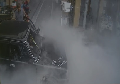 Seydişehir'de hareket halindeki araç alev aldı