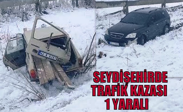 Seydişehir'de iki otomobilin çarpıştığı kazada 1 kişi yaralandı