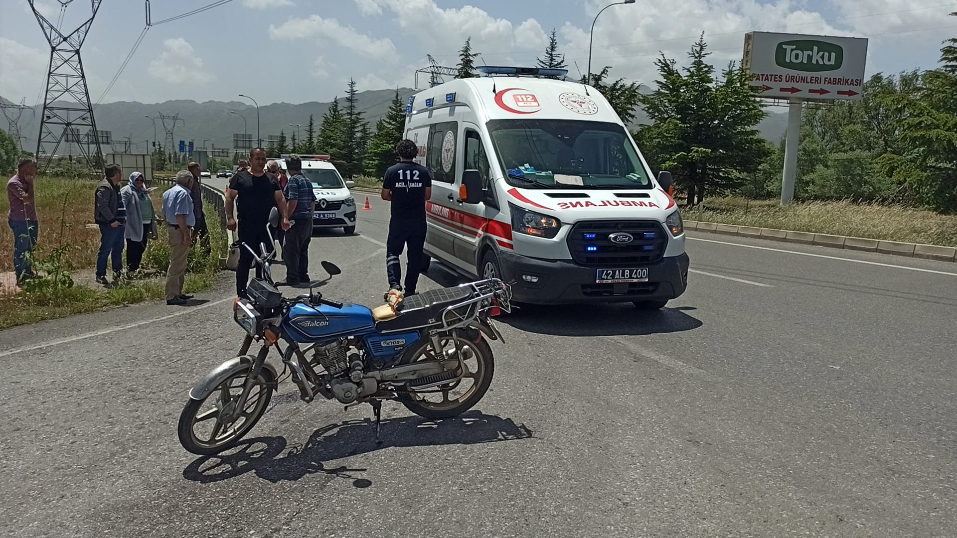 Seydişehir'de Motosiklet  kazası 1 yaralı VİDEO  HABER