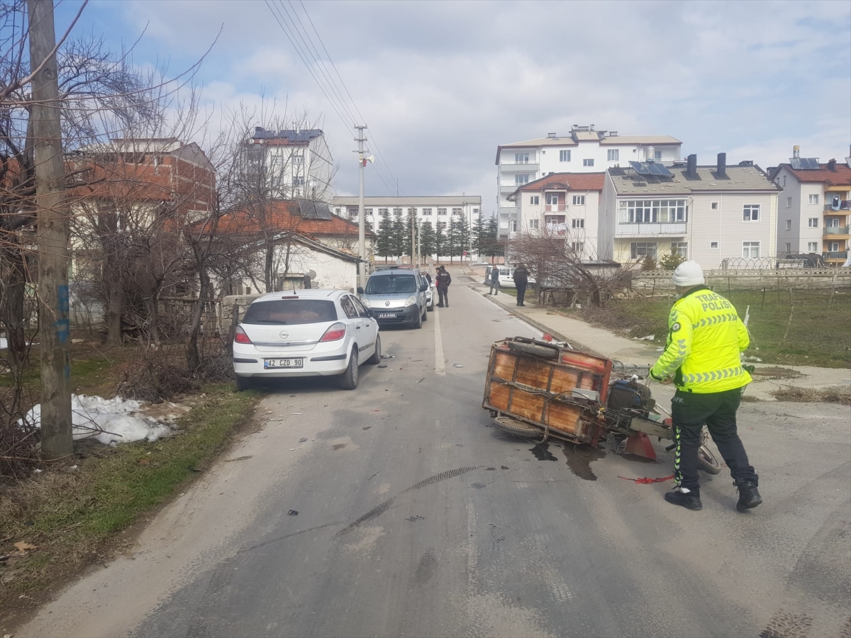 Seydişehir'de otomobilin çarptığı bisiklet sürücüsü yaralandı
