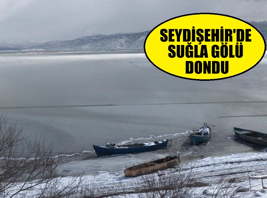 Seydişehir'de Suğla Gölü dondu
