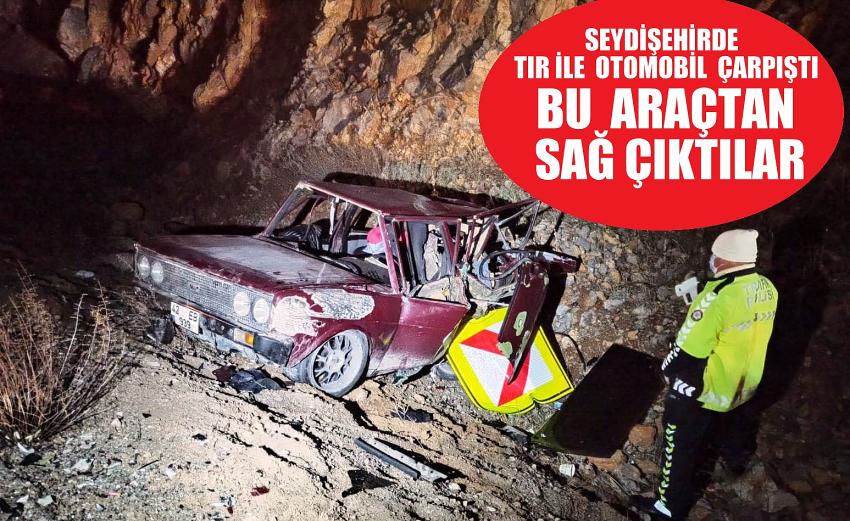 Seydişehir'de Trafik  kazası Bu araçtan sağ çıktılar.