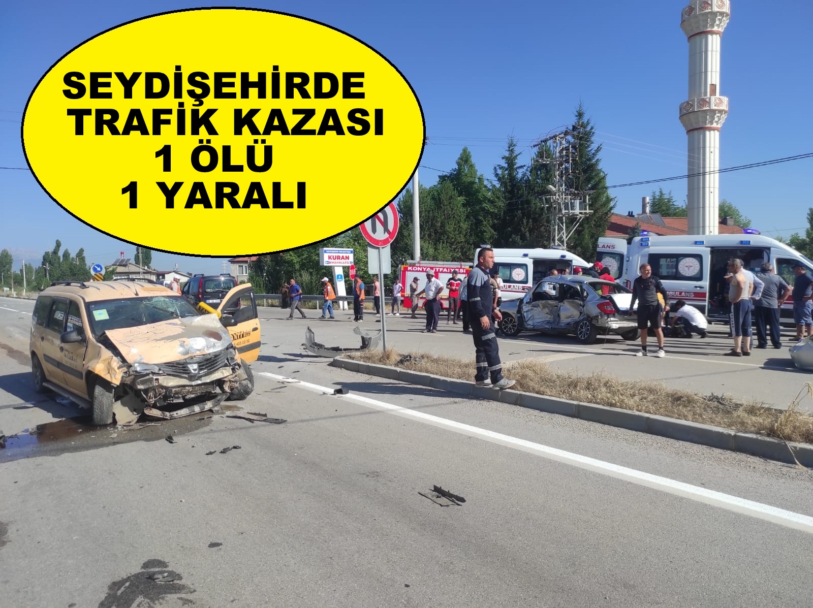 Seydişehir'deki trafik kazasıda 1 Ölü  1 yaralı