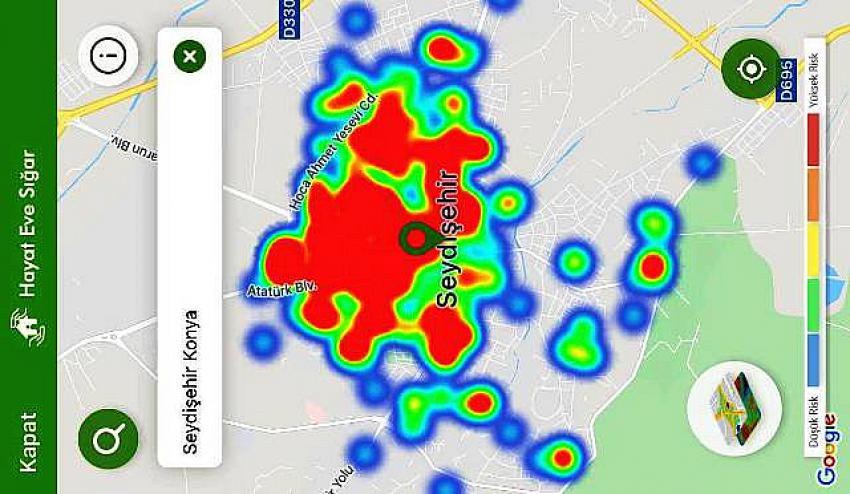 Seydişehir'e Sınır  ilçe vaka sayısında son durum