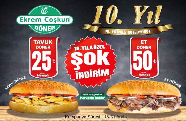 Seydişehir Ekrem Çoşkun Döner 10. yılını coşkuyla kutluyor