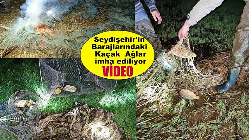 Seydişehir'in Barajlarındaki  Kaçak  Ağlar imha ediliyor VİDEOHABER