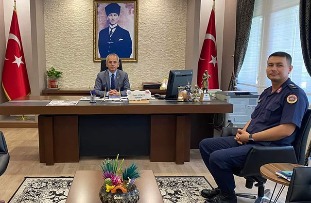 Seydişehir'in yeni  İlçe Jandarma komutanından Kaymakam Pişkine ziyaret