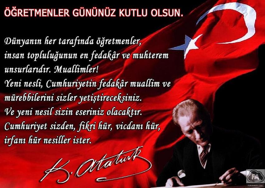 Seydişehir MHP den   24 Kasım Öğretmenler Günü dolayısıyla bir mesaj yayınladı.