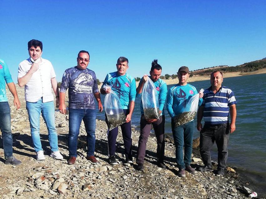 SEYDİŞEHİRLİ AMATÖR   BALIKÇILARDAN  GÖLETLERE 150000 YAVRU  BALIK 