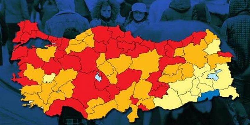 Türkiye’de tek mavi şehir kaldı! Risk haritasında 1 haftada 14 il daha kızardı