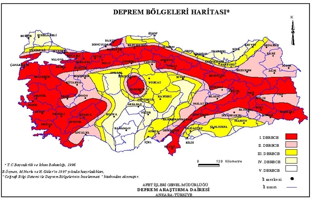 Türkiye deprem risk haritası: