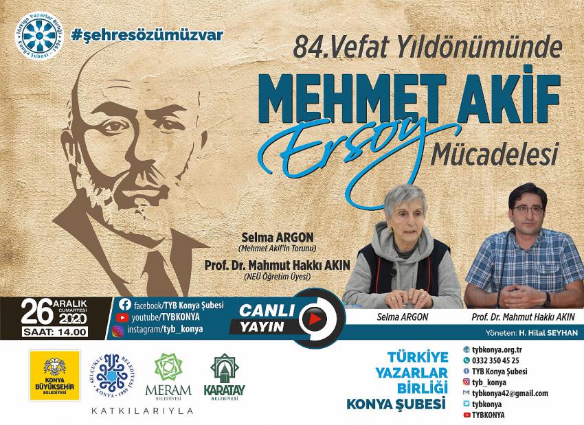 TYB KONYA’DAN YILIN SON PROGRAMINDA MİLLÎ ŞAİRİMİZ MEHMET ÂKİF ERSOY ANLATILDI.