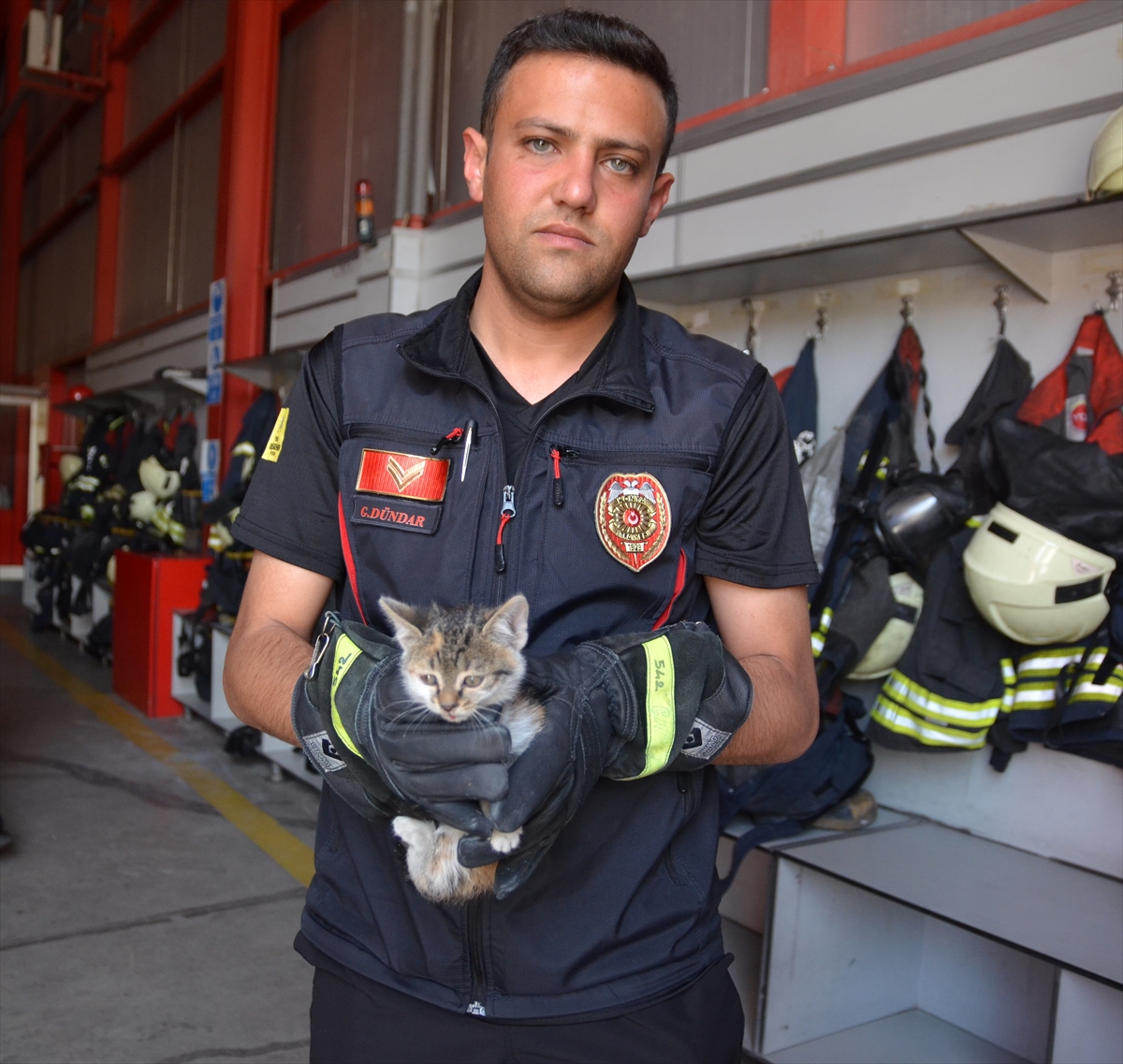 Arabada sıkışan kediyi kurtaran itfaiye memuru ve araç sahibi o anları anlattı - Görsel 3