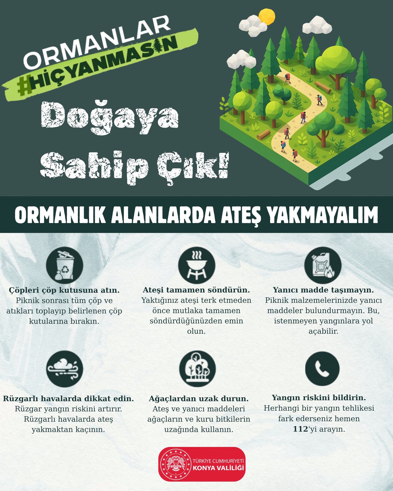 Konya Valiliği’nden uyarı geldi. “Bir kıvılcım, bir ormanı yok edebilir” - Görsel 1