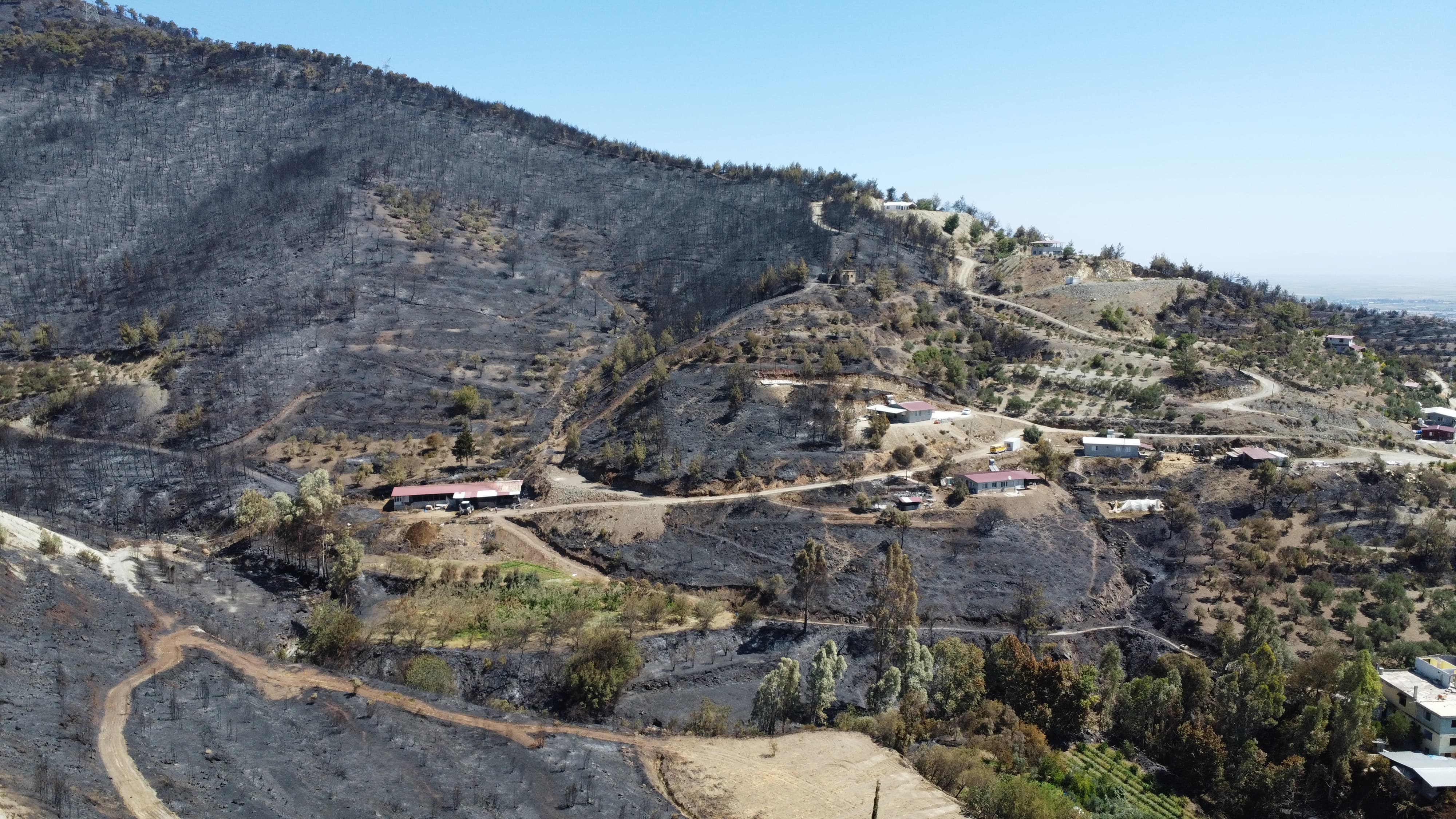 Hatay'da yanan alanlar havadan görüntülendi - Görsel 4