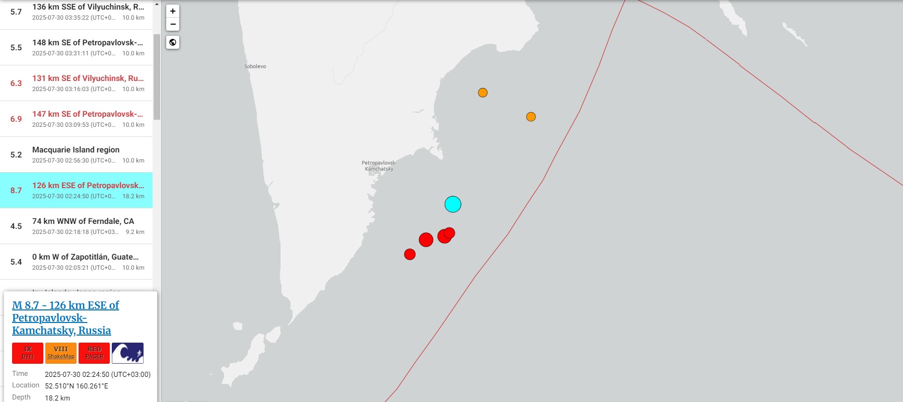 Rusya'nın Kamçatka Yarımadası'nda 8.8 büyüklüğünde deprem - Görsel 1