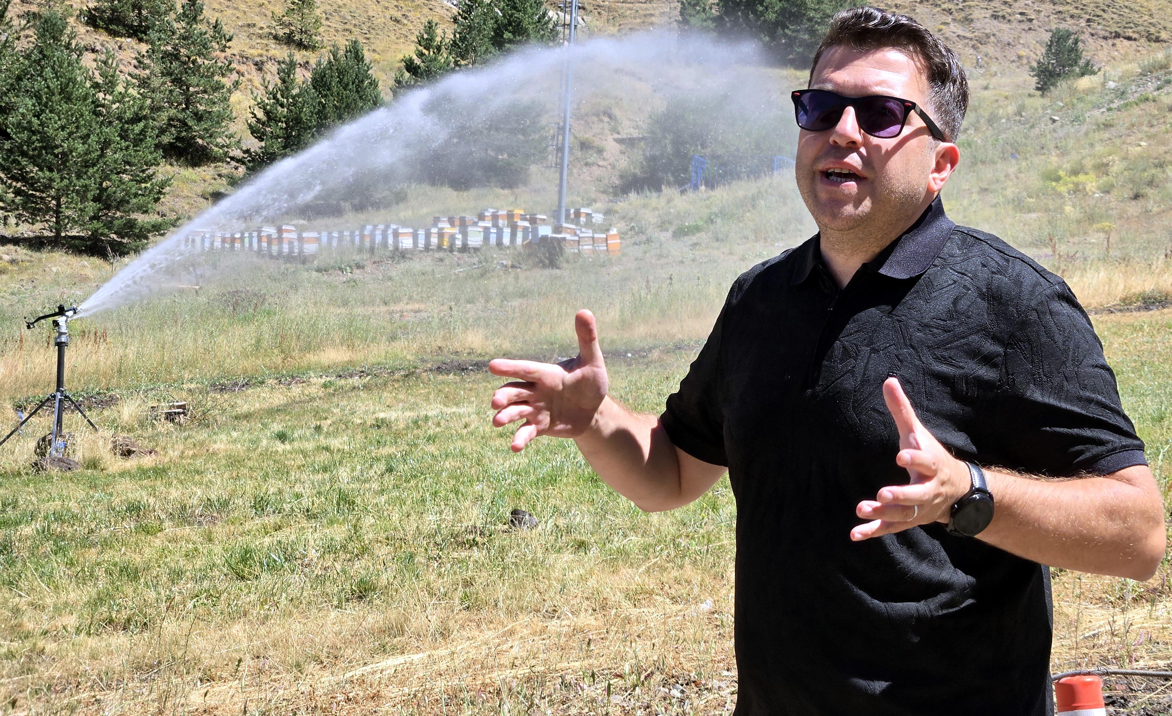Erzurum- Palandöken'i ağaçlandırma ve çimlendirme projesinde arılar da kullanılıyor - Görsel 1